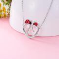 wholesale 925 Sterling Silver Ladybug Heart Pendant Necklace I Love You To The Moon And Back-0-1