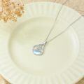 wholesale 925 Sterling Silver Mother of Pearl Floral Pendant Necklaces - Gifts for Her-0-3