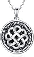 wholesale TOUPOP Celtic Knot Necklace Sterling Silver Luck Irish Knot Pendant Necklace Birthday Christmas Jewelry Gifts For Women -0-0