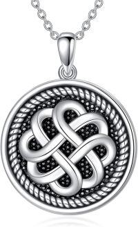 wholesale TOUPOP Celtic Knot Necklace Sterling Silver Luck Irish Knot Pendant Necklace Birthday Christmas Jewelry Gifts For Women -undefined