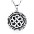 TOUPOP Sterling Silver Celtic Knot Pendant Necklace Luck Irish Jewelry Gift-0-0