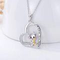 wholesale 925 Sterling Silver Heart-Shaped Monkey Pendant Necklace with Love Message-0-4