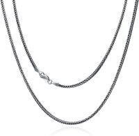 wholesale 925 Sterling Silver Franco Chain Necklace - Italy Made 2 mm Width (Length: Choose from 45-73 cm)-2.0mm-18 inch Silver