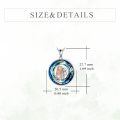 wholesale 925 Sterling Silver Round Blue Crystal Dog & Girl Locket Necklace Pendant s for Women-0-5