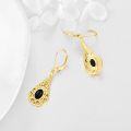 wholesale 925 Sterling Silver Filigree Teardrop Black Onyx Leverback Earrings for Women - Vintage Inspired  Ideas-0-3