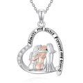 TOUPOP Sterling Silver Heart/Moon Pendant Always My Sister Forever My Friend-0-0