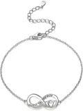 wholesale 925 Sterling Silver Infinity Heart Bracelet - Gift for Best Sisters Christmas Mother's Day Birthday Jewelry-0-1
