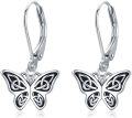 wholesale 925 Sterling Silver Celtic Knot Butterfly Leverback Dangle Earrings for Women and Girls-0-0