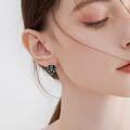 wholesale 925 Sterling Silver Black Onyx Heart Butterfly Drop Earrings For Women-0-2