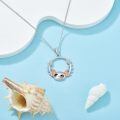 wholesale 925 Sterling Silver Cute Axolotl Pendant Necklace Rose Gold Wings Zircon Flower Wreath For Women-0-3