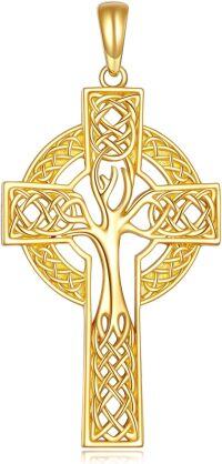 wholesale 14K Gold Celtic Tree of Life Cross Pendant Necklace - Religious  for Men & Women-Tree of Life Pendant