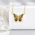 wholesale 925 Sterling Silver Black Enamel Butterfly Pendant Necklace for Women-0-2