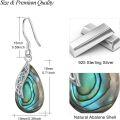 wholesale 925 Sterling Silver Abalone Shell Teardrop Celtic Knot Dangle Earrings for Women-0-2
