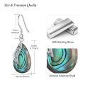 wholesale 925 Sterling Silver Abalone Shell Teardrop Celtic Knot Dangle Earrings for Women-0-2