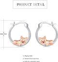 wholesale S925 Sterling Silver Hypoallergenic Cat Huggie Hoop Earrings for Women s-0-5