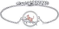 wholesale 925 Sterling Silver Bracelet with Shark and Cat Charm Sport s for Women-cat riding shark