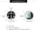 wholesale 925 Sterling Silver Libra Zodiac Sign Black Onyx Gemstone Pendant Necklace-0-5