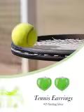 wholesale 925 Sterling Silver Green Heart-Shaped Enamel Sport Stud Earrings Wholesale - Tennis Gift for Women-0-3