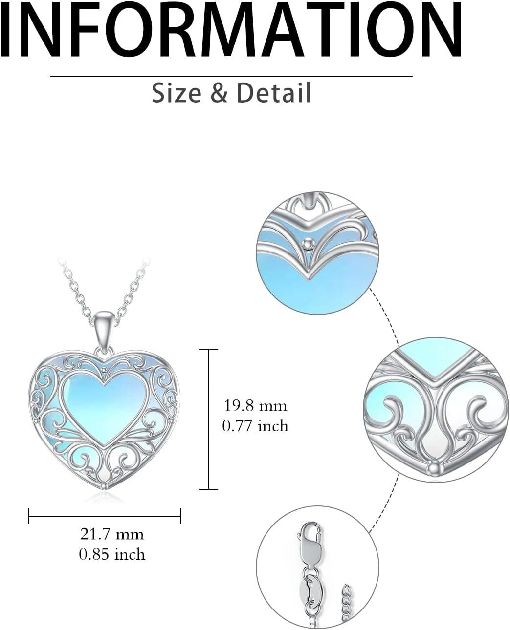 Sterling Silver Moonstone Opal Moss Agate Pendant Necklace-0-6