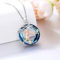 wholesale 925 Sterling Silver Blue Crystal Ballerina Dance Tree of Life Pendant Necklace for Women-0-2