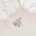wholesale 925 Sterling Silver Mother and Baby Elephant Pendant Necklaces Gold Plated s for Mom Wife Her-0-3