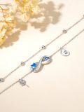 wholesale 925 Sterling Silver Multi-Charms Ankle Anklet with Palm Tree Starfish Turtle and Shell Charms-0-3
