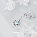 wholesale 925 Sterling Silver Heart-Shaped Moonstone Celtic Trinity Knot Drop Earrings-0-3