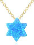 wholesale 14K Gold Blue Opal Evil Eye Hamsa Butterfly Heart Pendant Necklace-0-0