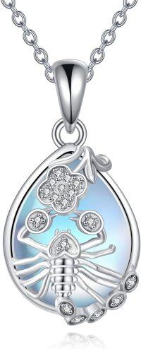 wholesale 925 Sterling Silver 925 Teardrop Pendant w/Blue Shell Lobster Charm Necklace-Scorpion