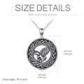 TOUPOP Sterling Silver Stone Olive Wreath Peace Pendant Necklace Unisex Punk Antique-0-2