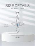 wholesale 925 Sterling Silver Blue Topaz Flower Pendant Necklace for Women Gifts-0-5