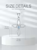 wholesale 925 Sterling Silver Blue Topaz Flower Pendant Necklace Wholesale for Women Gifts-0-5