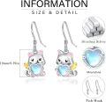 wholesale 925 Sterling Silver Moonstone Cat Angel Wing Heart Drop Earrings for Women-0-5