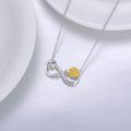 wholesale Gold-Plated 18K 925 Sterling Silver Natural Diamond Infinity Sunflower Pendant Necklace-0-4