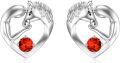 wholesale 925 Sterling Silver Hypoallergenic Crystal Horse Stud Earrings 12mm (0.47) Heart Charm Gift for Women Horse Lovers-0-0