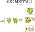 wholesale 14K Gold 1Ct Heart Cut Created Birthstone Stud Earrings for Women-0-5
