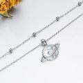 wholesale 925 Sterling Silver Planet Pendant Double Chain Layered Choker Necklaces for Women Gifts-0-3