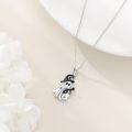 wholesale 925 Sterling Silver Black Cat & Ghost Charm Pendant Necklace for Women Girls Gifts Halloween Jewelry-0-2
