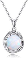 wholesale  Sterling Silver Pearl Moonstone Opal Black Pearl Necklace for Women 8mm Gemstone Jewelry for Mom Wife ( ) -0-4