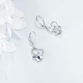 wholesale 925 Sterling Silver Heart-Shaped Pink Crystal Butterfly Drop Earrings for Women-0-18