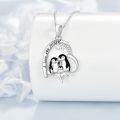 wholesale 925 Sterling Silver Penguin Family Heart Pendant Necklace Gifts for Women Lover's Day-0-2