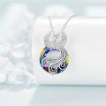 wholesale 925 Sterling Silver Rainbow Crystal Phoenix Pendant Necklaces Gifts for Women and Mom-0-4