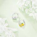 wholesale 925 Sterling Silver Lemon Slice Hoop Earrings Fruit -0-1