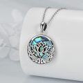 wholesale 925 Sterling Silver Abalone Shell Lotus Flower Chakra Yoga Pendant Necklace-0-2