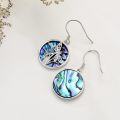 wholesale 925 Sterling Silver Abalone Shell Dragonfly Drop Earrings with Celtic Knot Design-0-2