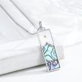 wholesale 925 Sterling Silver Mountain & Tree Abalone Shell Pendant Necklace for Women Girls-0-2