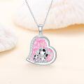 wholesale 925 Sterling Silver Mom Heart Shape Animal Pendant Necklaces for Women Girls Family Love Gift-0-45
