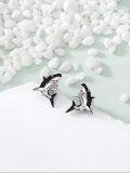 wholesale 925 Sterling Silver Shark Stud Earrings - Ocean Themed Beach  for Her-0-4