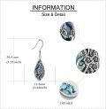 wholesale 925 Sterling Silver Filigree Teardrop Dangle Earrings with Abalone Shell Inlay Bohemia  for Women Mother Mom-0-2