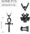 wholesale  Black Plated Ankh Cross Pendant Necklaces for Men - 24+2 Extender Chain Egyptian s-0-1